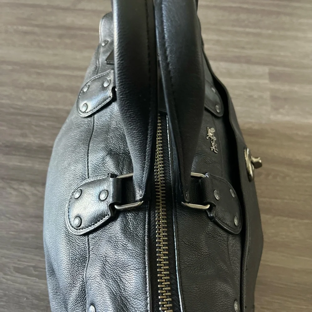 EUC!!! Coach Rhyder 1941 Collection Black Pebbled Leather Satchel Handbag - Picture 5 of 14